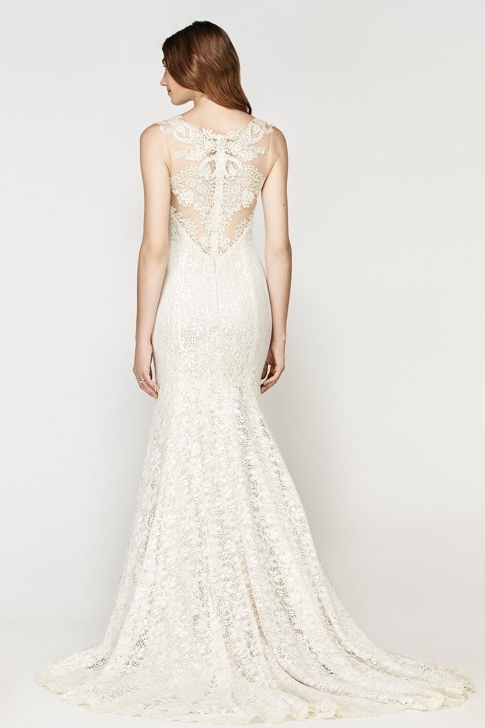 All-over Lace Fit and Flare Wedding Gown by Lillian West - 66208