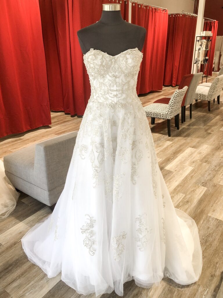 strapless ballgown with embroidery discount wedding dress