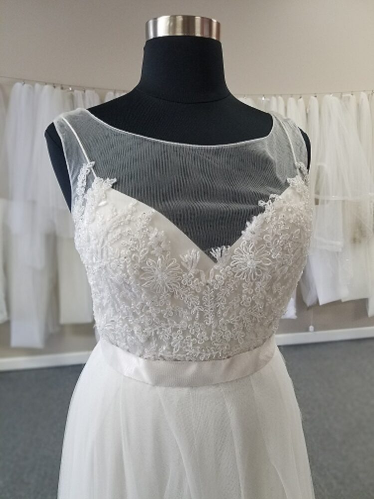 high illusion neck aline for mature bride