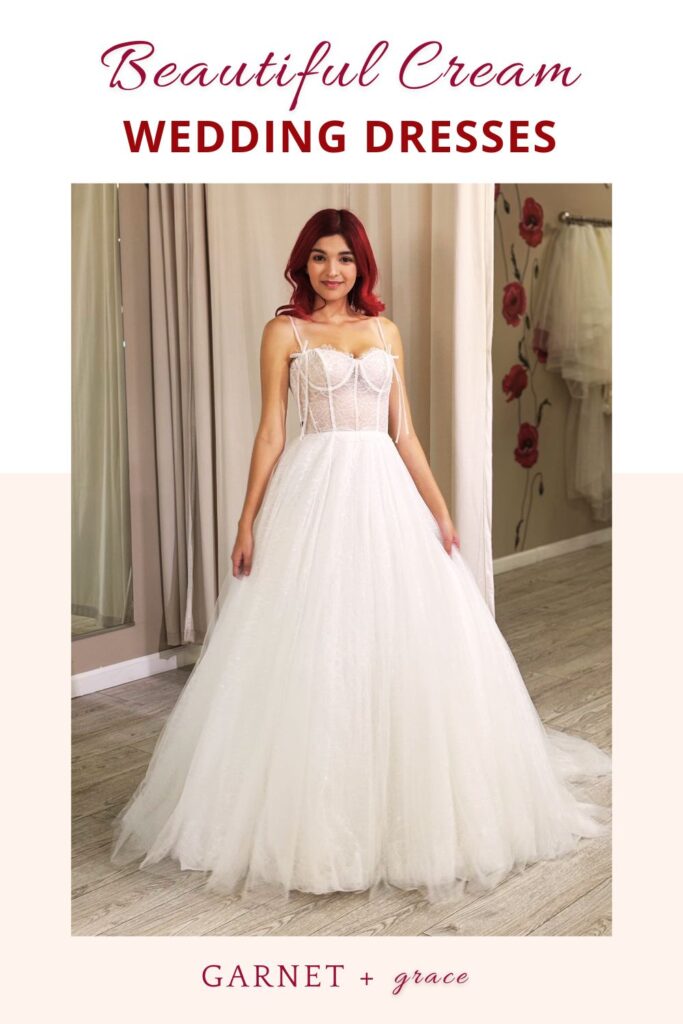 beautiful cream wedding dress whittier california bridal store