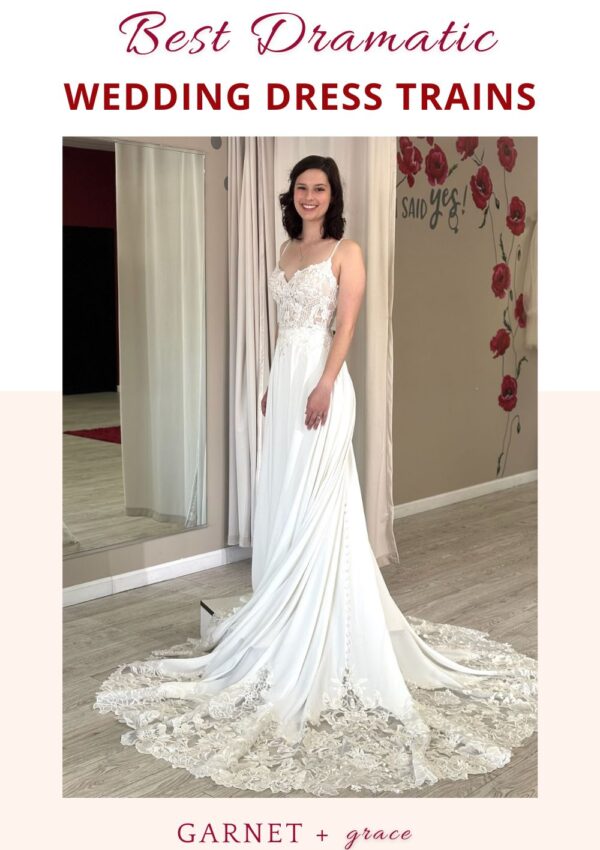 wedding dresses with dramatic trains whittier california bridal shop