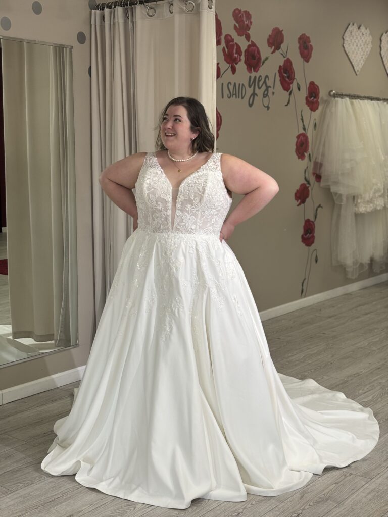plus size spring wedding dress los angeles california bridal shop