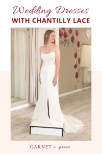 wedding dress with chantilly lace in whittier california off the rack bridal store